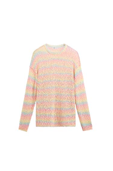 INSIDE OUT-EFFECT TEXTURED SWEATER