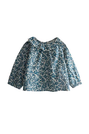 FLORAL BABY SHIRT - Ecru / Blue by Zara