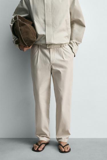 PANTALÓN STRAIGHT FIT PLIEGUES - Piedra de Zara