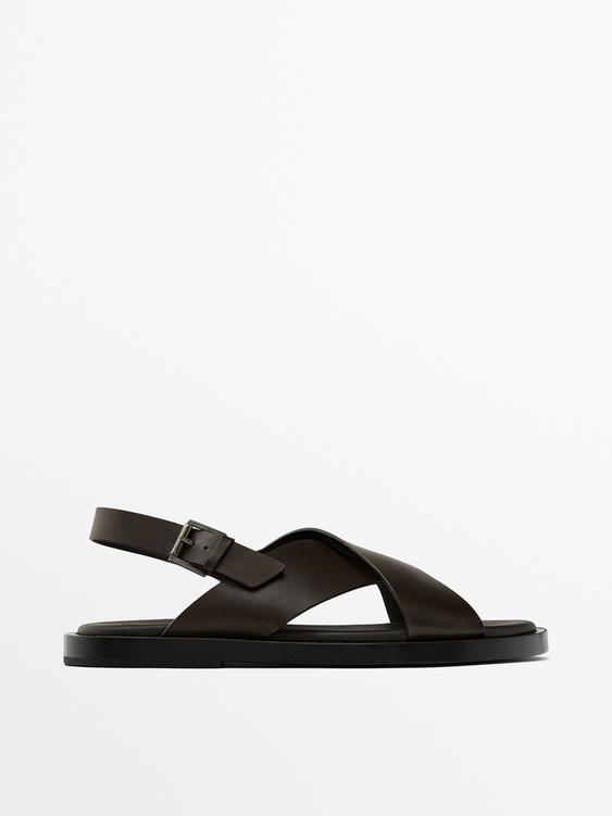 Leather sandals - Brown | ZARA United States