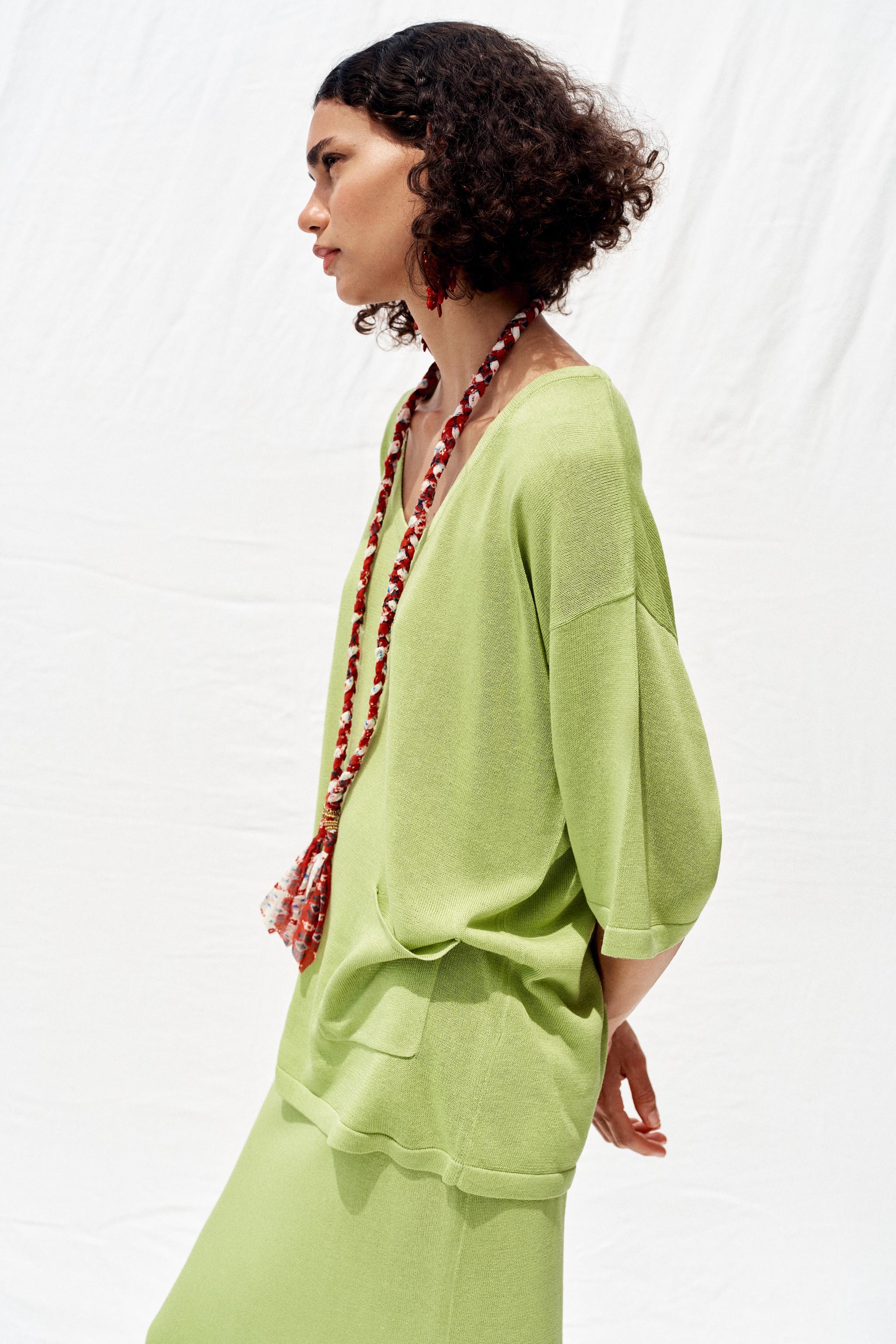 OVERSIZED SHORT SLEEVE KNIT TOP