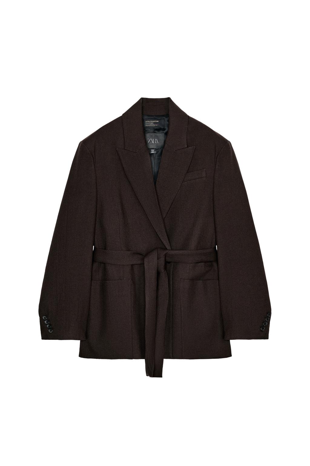 100% WOOL BELT BLAZER ZW COLLECTION LIMITED EDITION - image 3