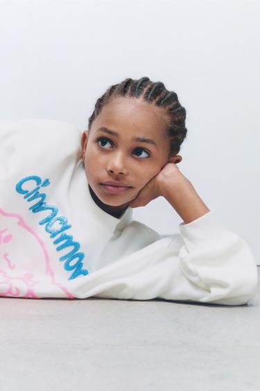CINNAMOROLL © SANRIO SWEATSHIRT WITH RAISED SHINY DETAIL - Oyster-white by Zara