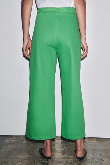 LIMITED EDITION HIGH-WAIST TROUSERS - Green by Zara - Image 2