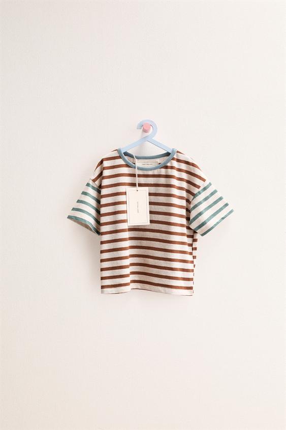 ZARA TIMELESS - CAMISETA RAYAS ALGODÓN LINO - Beige claro de Zara - Imagen 0