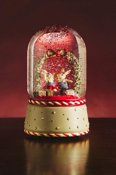 CHRISTMAS DANCING MICE SNOW GLOBE - Multicoloured by Zara