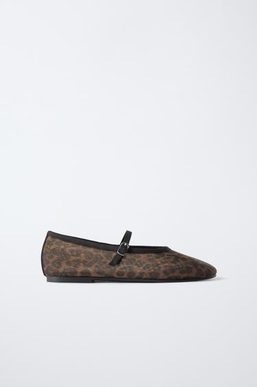 BALLERINA AUS ORGANZA MIT ANIMALPRINT - Braun von Zara - Bild 0