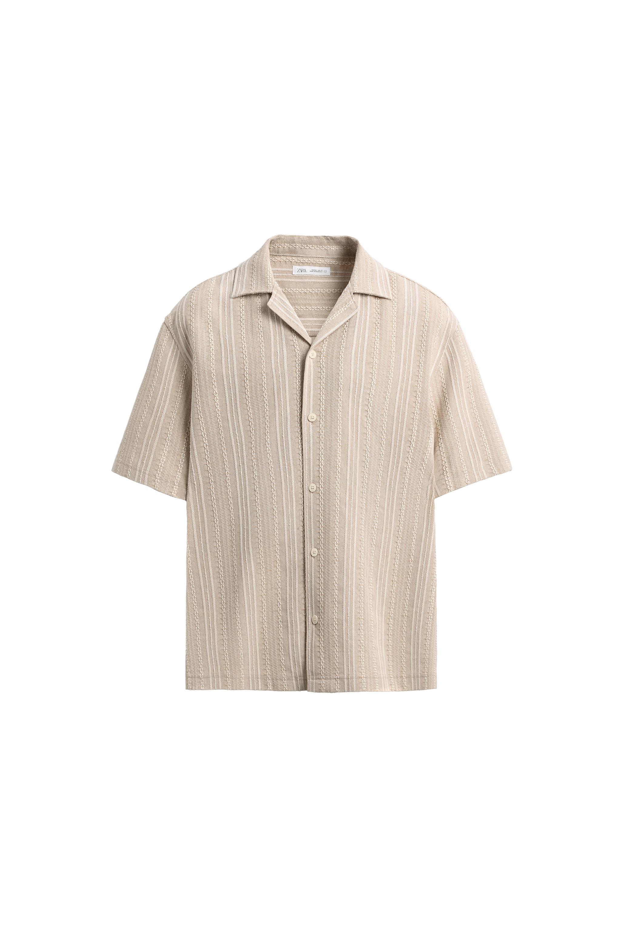 ジオメトリックジャカードシャツ - ネイビーブルー | ZARA Japan / 日本