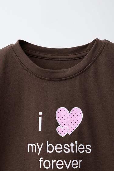 SLOGAN PRINT T-SHIRT - Brown by Zara - Image 2