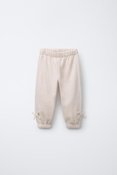 JOGGERS WITH SIDE STRIPE AND TIE - Sand / Marl by Zara