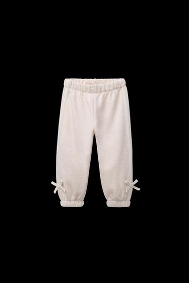Zara SIDE STRIPE TIE JOGGER PANTS - Sand / Marl - Image 0