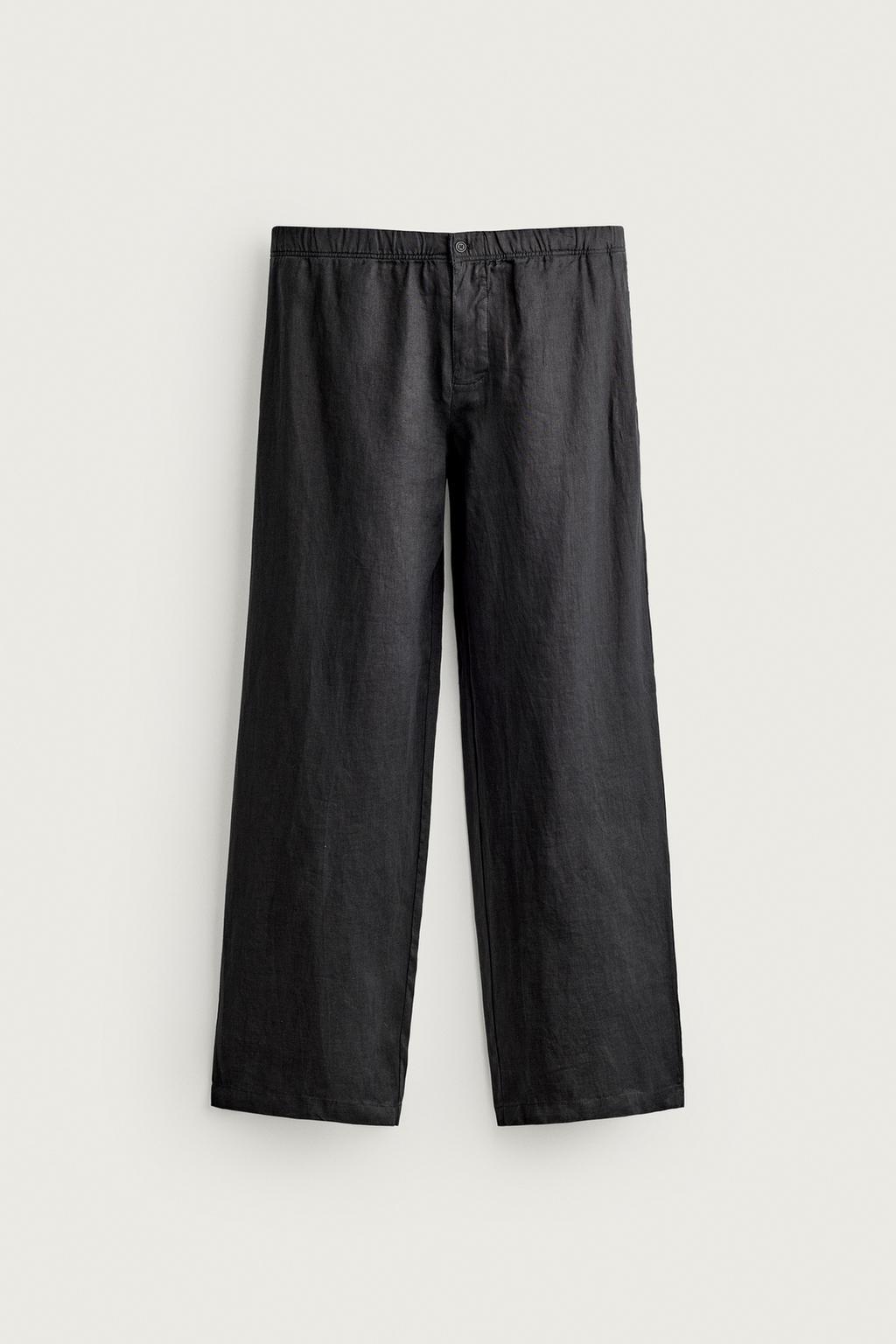 RELAXED FIT 100% LINEN TROUSERS