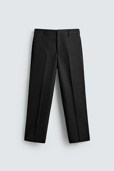 STRAIGHT-LEG TROUSERS WITH VENTS - Black by Zara - Image 6
