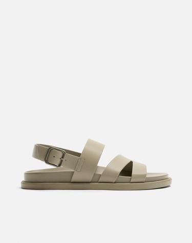 Zara STRAPPY SANDALS - Ecru