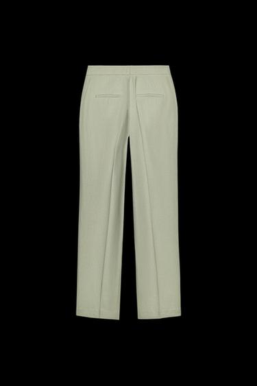 GERADE GESCHNITTENE LEINENHOSE - Helles Khaki von Zara