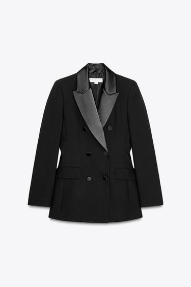 BLAZER SMOKING AJUSTÉE COMBINÉE - Noir de Zara - Image 0