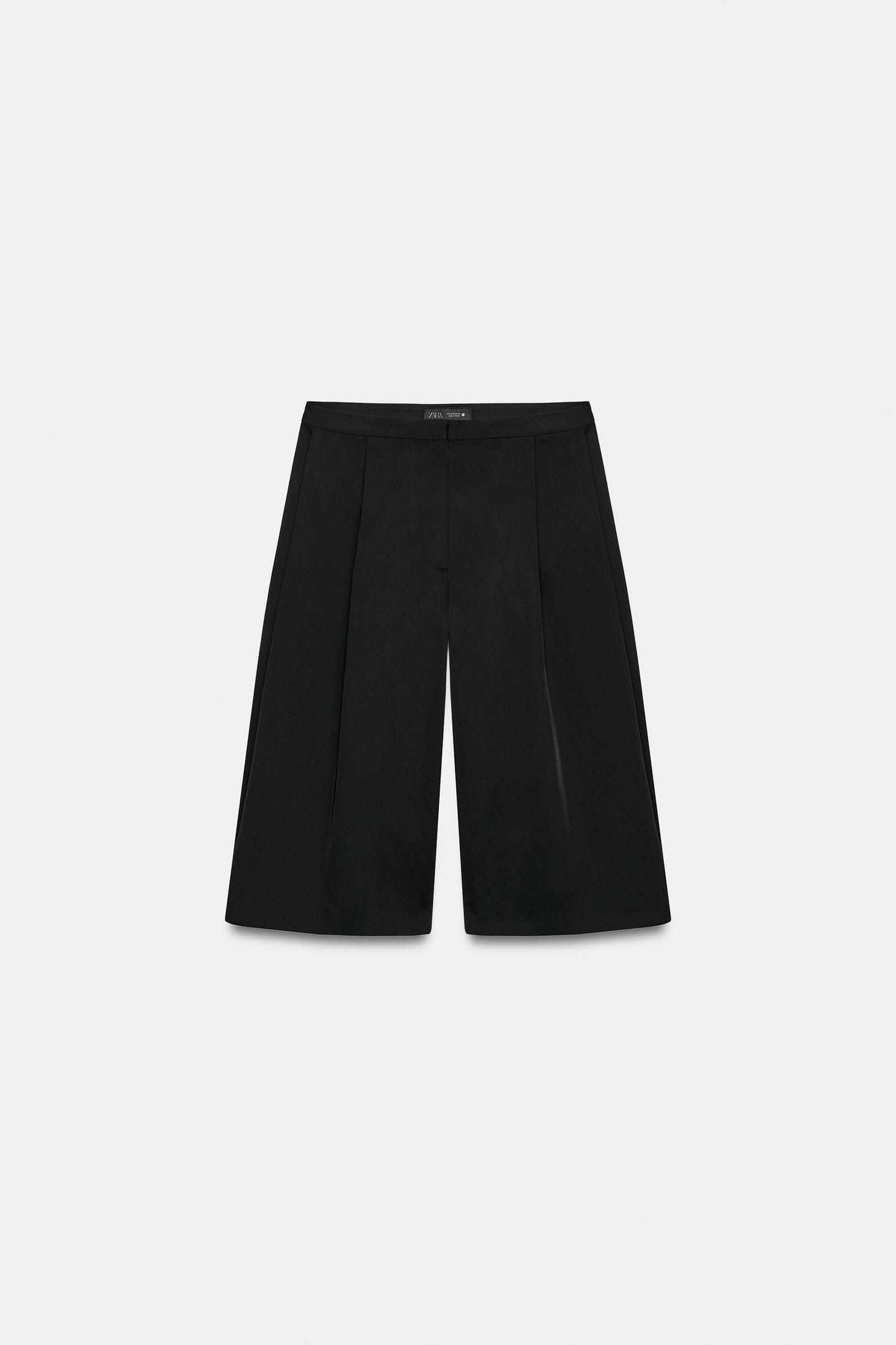 Женские шорты Zara ZW Collection Pleated Technical Bermuda, цвет: Чёрный — фото 7