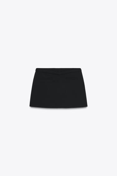 Zara ASYMMETRIC WAIST SKORT - Black