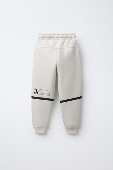 SPORTY INTERLOCK JOGGING TROUSERS - Ecru by Zara - Image 1