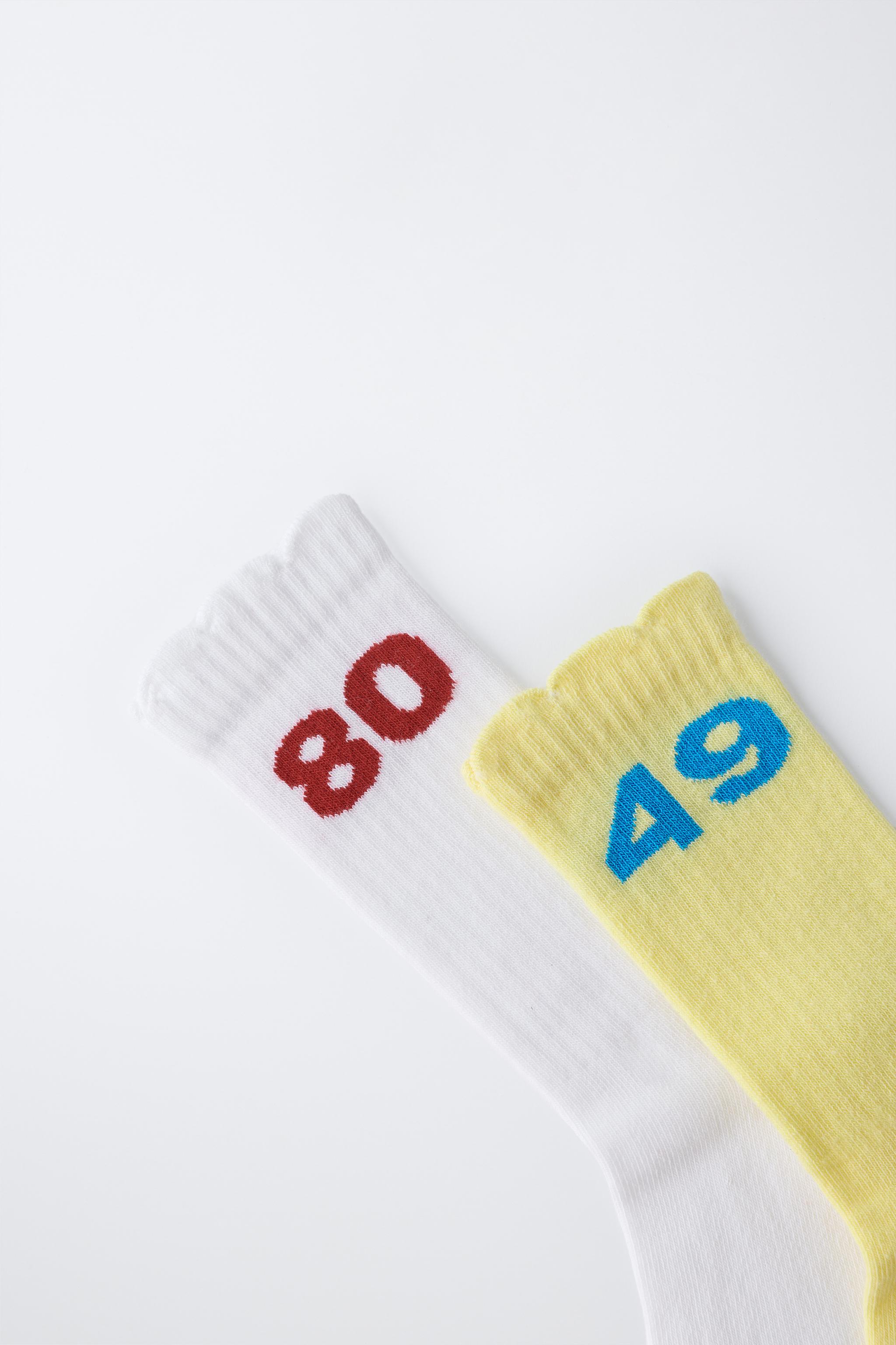 TWO-PACK OF NUMBERED TALL SOCKS