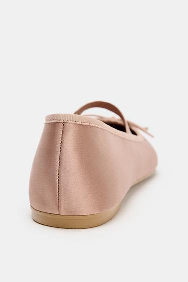 BALLERINES SATINÉES AVEC NŒUD - Rose de Zara - Image 5