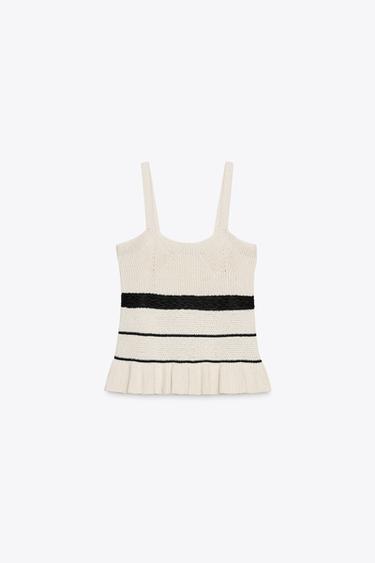TOP PUNTO TIRANTES ESTRUCTURA - Crudo / Negro de Zara