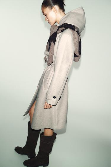 Zara LOW HEELED EQUESTRIAN SPLIT LEATHER BOOTS - Brown