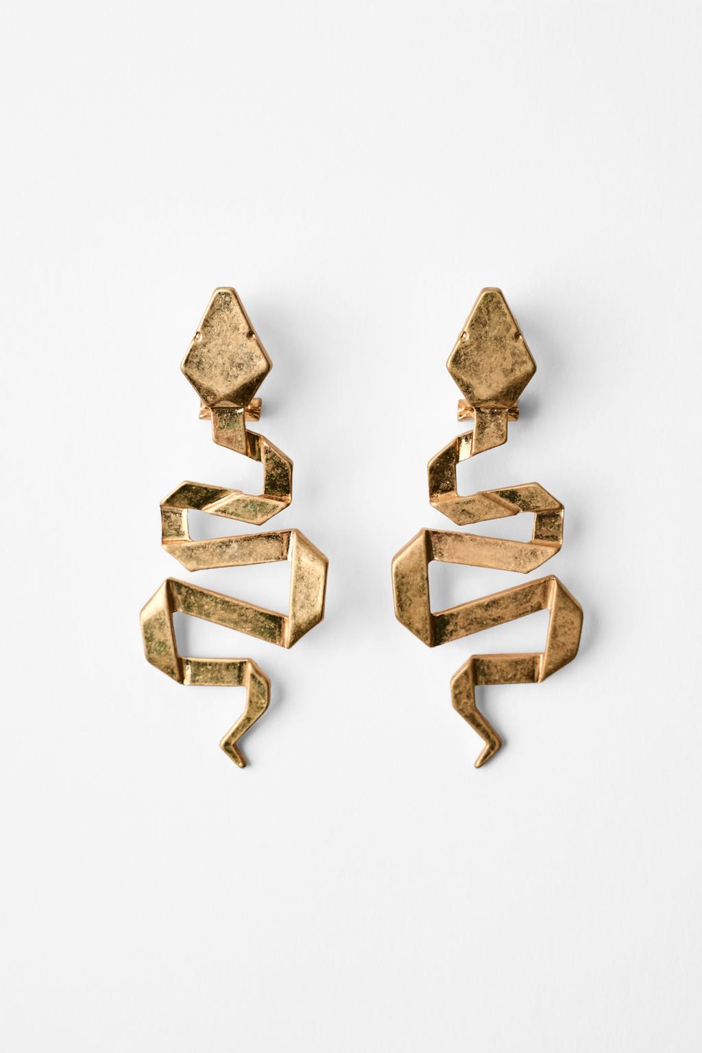 METAL SNAKESKIN PRINT EARRINGS