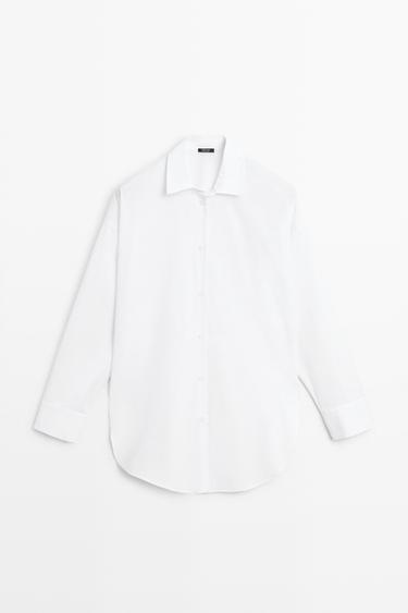 Chemise en popeline 100 % coton - Blanc de Zara