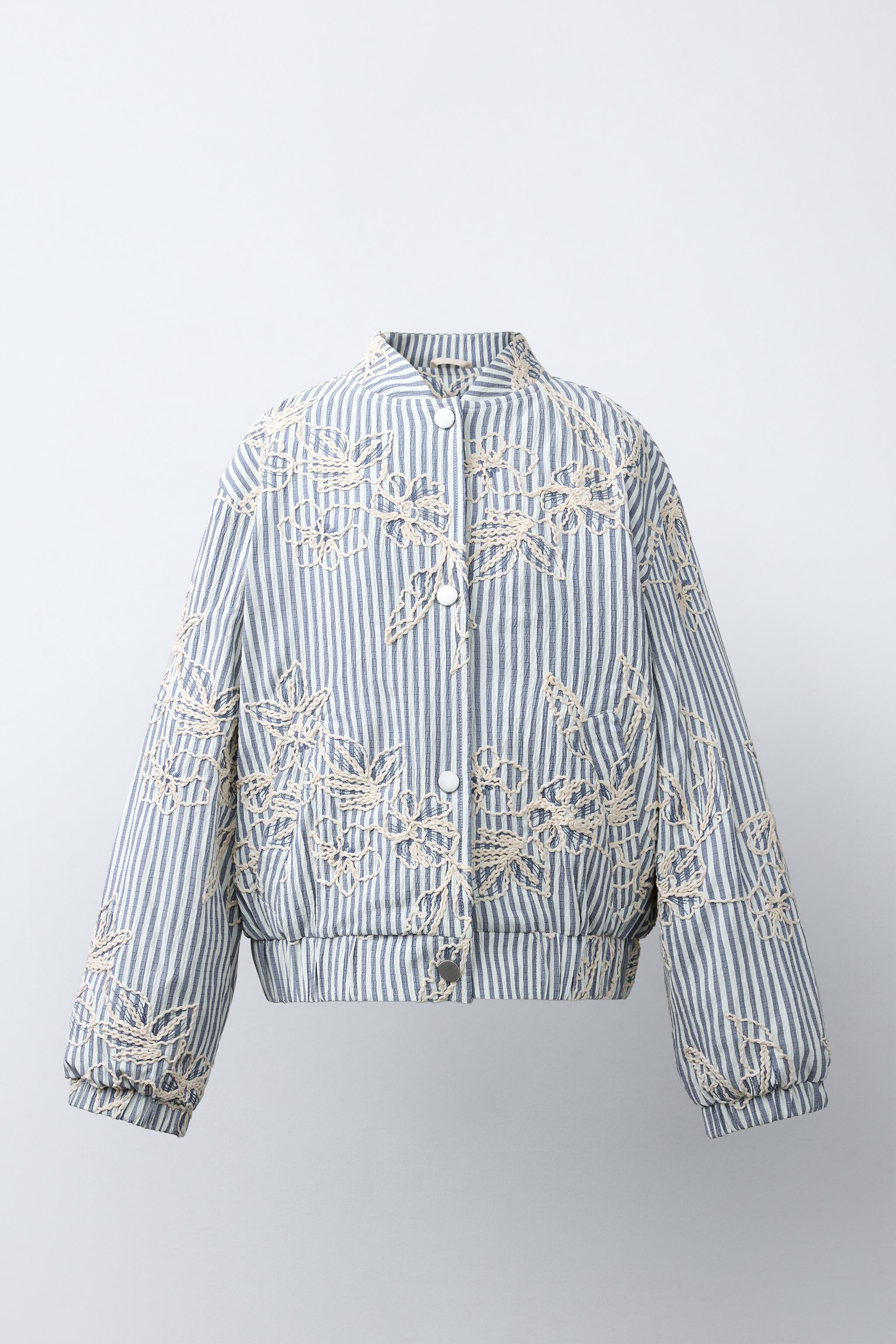 BLOUSON BOMBER RAYÉ BRODÉ