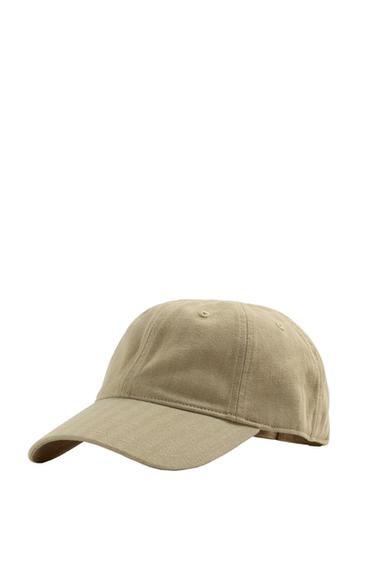 COTTON HERRINGBONE CAP - Mustard by Zara