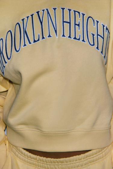 EMBROIDERED SLOGAN PLUSH SWEATSHIRT - Yellow by Zara - Image 5