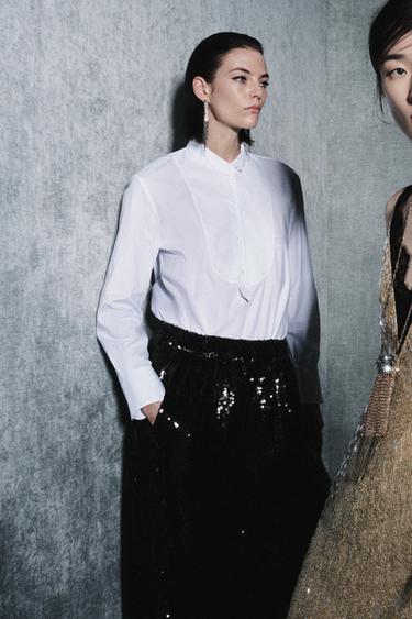 LONG SHIMMER EARRINGS - Anthracite grey by Zara