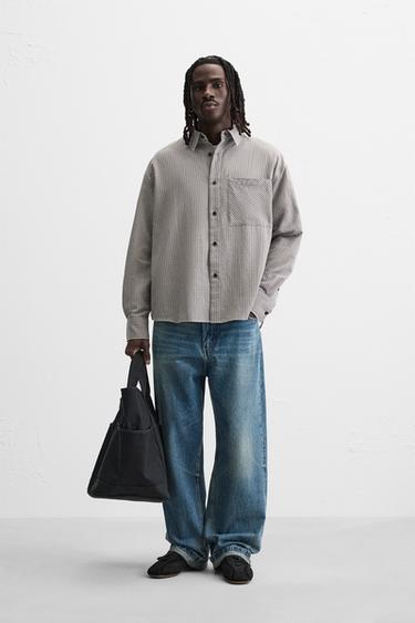 TEXTURED CHECK SHIRT - Pink by Zara - Image 0