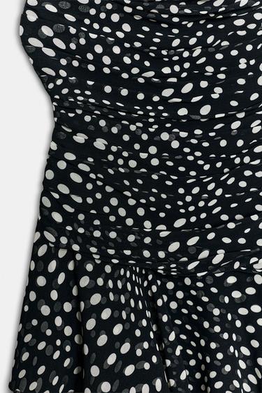 ROBE DRAPÉE À POIS - Noir / Écru de Zara - Image 4