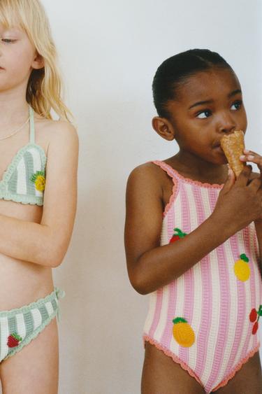 1-6 AÑOS/ BAÑADOR PUNTO CROCHET FRUTAS Y RAYAS - Rosa de Zara