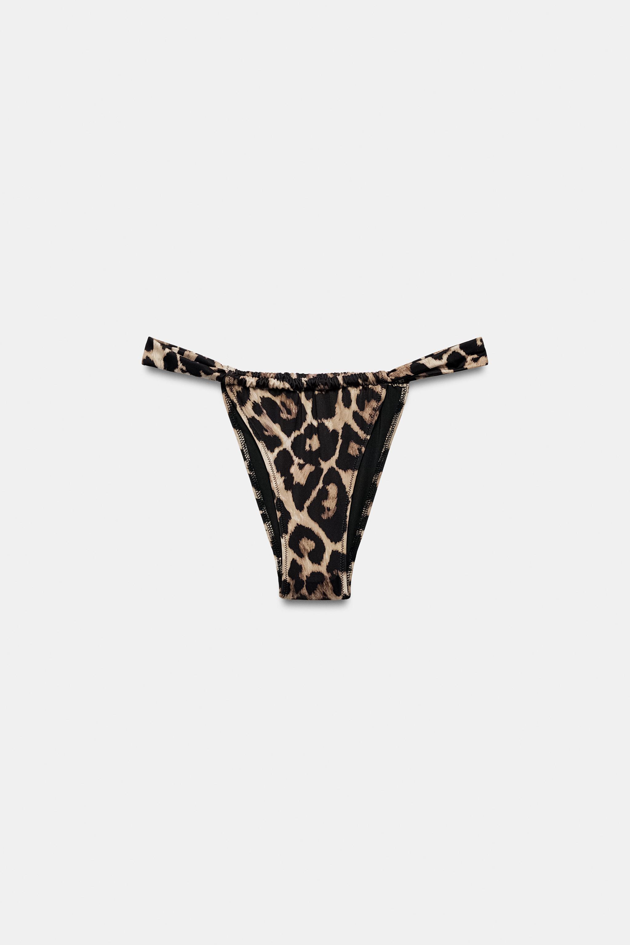 ANIMAL PRINT TIE-SIDE BIKINI BOTTOMS