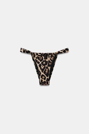 ANIMAL PRINT CURTAIN BIKINI BOTTOMS - Leopard by Zara - Image 3