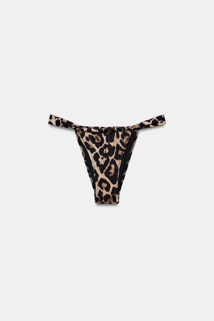 ANIMAL PRINT CURTAIN BIKINI BOTTOMS