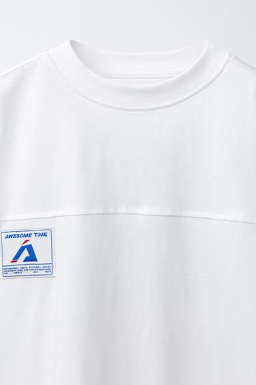 JOGGING T-SHIRT WITH LABEL - White by Zara - Image 2
