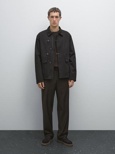 Zara Water-repellent toggle jacket - Black - Image 0