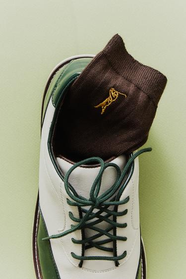 BAVLNĚNÉ PONOŽKY S GOLFOVÝM MOTIVEM - Hnědá / Přírodní od Zara