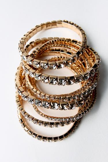 LOT DE BRACELETS ÉLASTIQUES À BIJOUX - Doré de Zara - Image 2