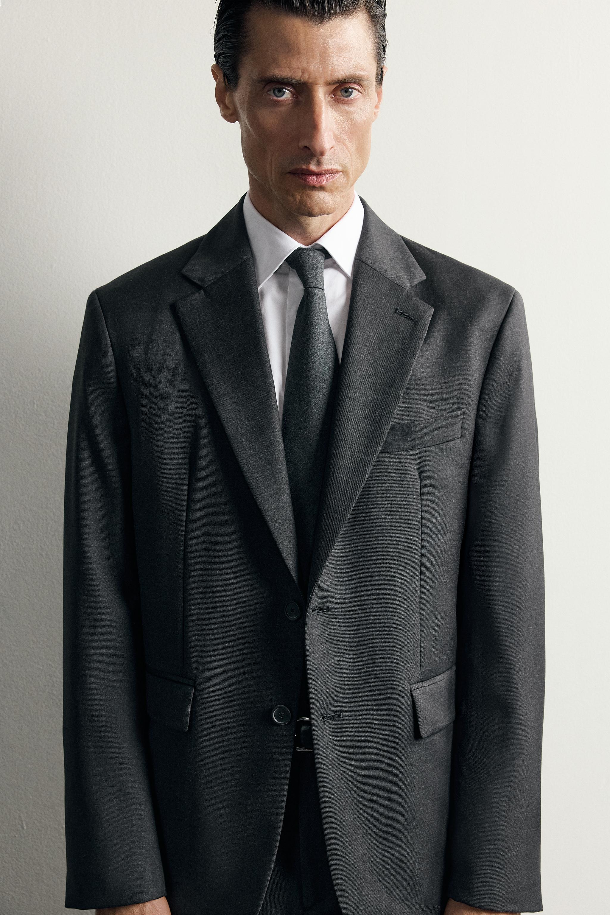 Zara %100 YÜN TAKIM BLAZER görsel 5