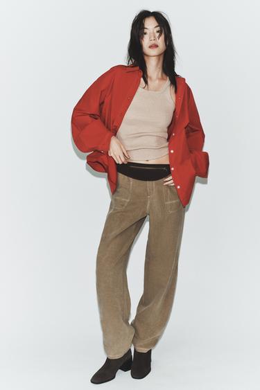 Zara LAIA KONTSAGA SEEMISNAHAST POOLSAAPAD - Brown