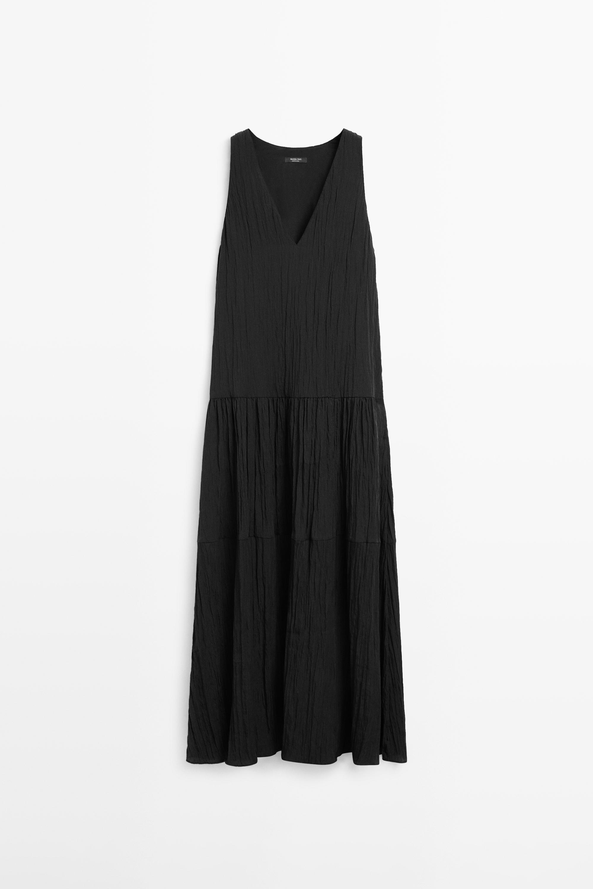 Robe midi fluide plissée