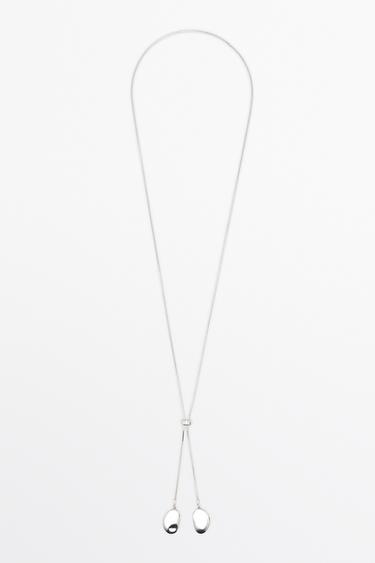 Zara Metal pieces lariat necklace - Silver - Image 0