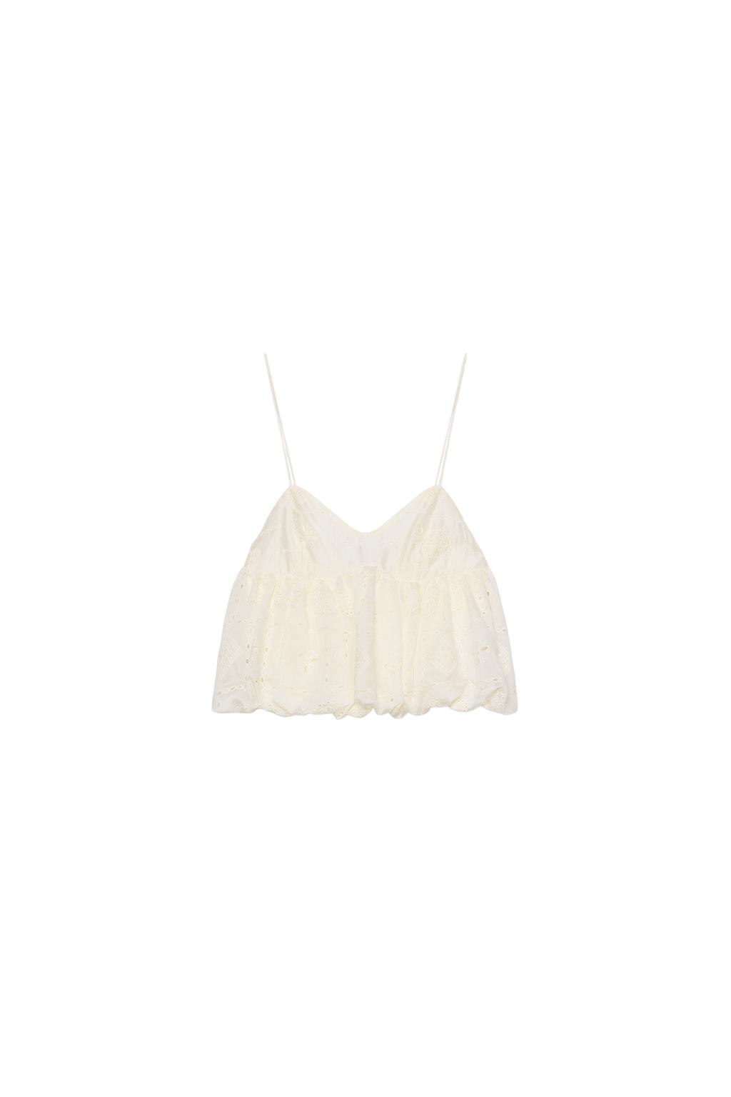 EMBROIDERED EYELET BALLOON TOP - image 3