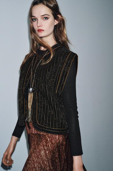VELVET QUILTED WAISTCOAT ZW COLLECTION LIMITED EDITION - Black by Zara - Image 1
