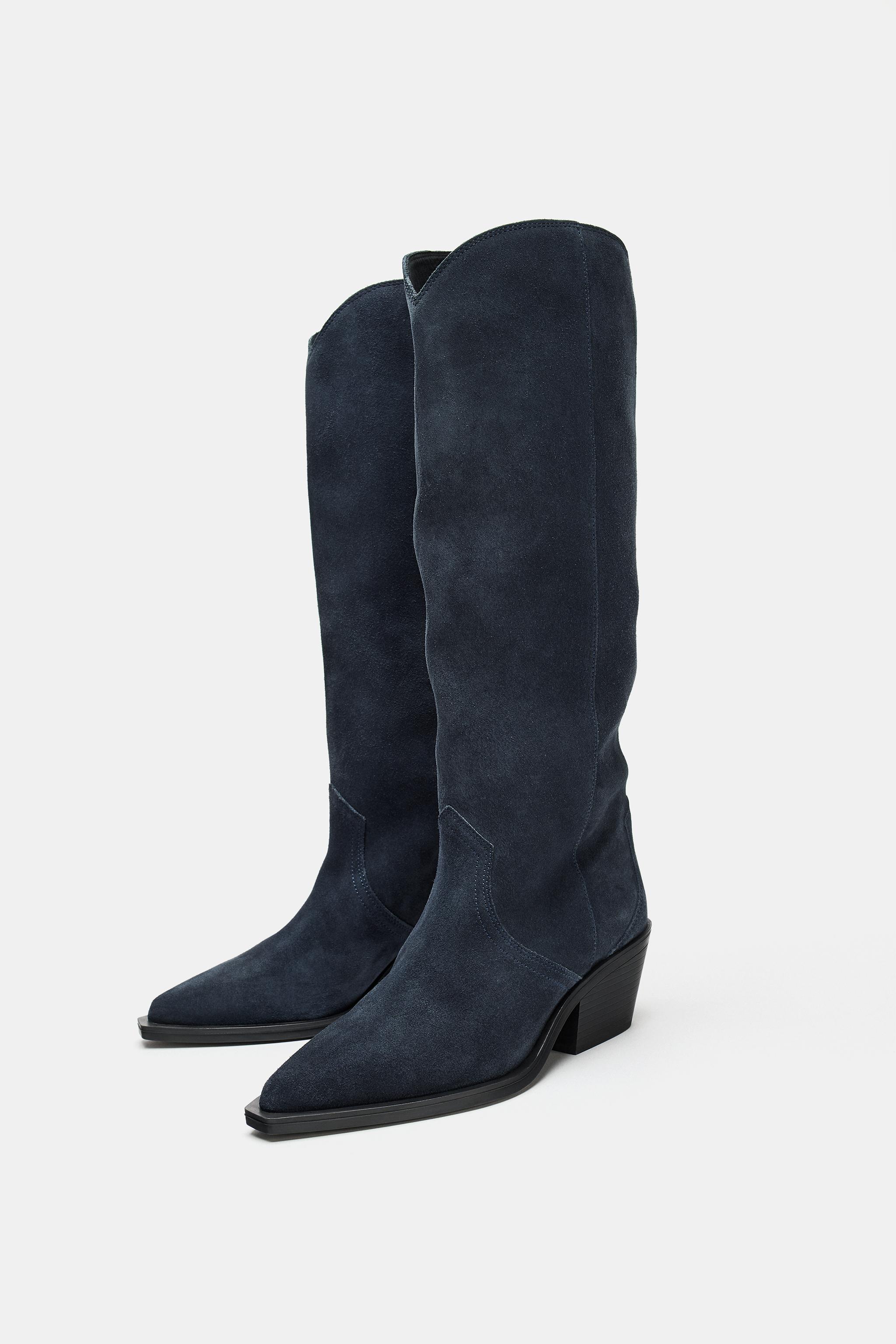 BOTTES COW-BOY EN CROÛTE DE CUIR